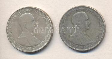 1930. 5P Ag "Horthy-jobbra" (2x) T:3
