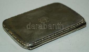 Kis ezüst női cigarettatárca, monogramos / Silver cigarett-box 63g 9x6cm