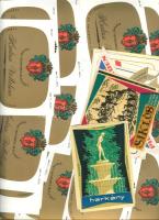 1960-1970 49db bőrönd- illetve borosüvegcímke