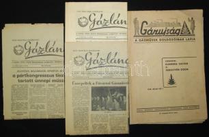 1948-1962 A Fővárosi Gázművek 4db üzemi lapja: Gázujság, illetve a Gázláng 3 száma