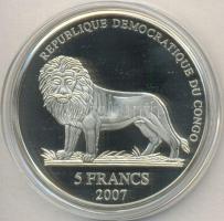 Kongó 2007. 5Fr "Michael Schumacher - San Marino" nagyméretű multicolor bélyeg érem (50mm)...