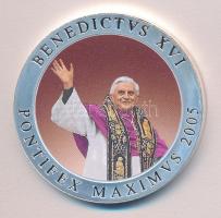 Vatikán 2005. "XVI. Benedek Pápa" ezüstözött multicolor emlékérem (40mm) T:PP
Vatican 2005...