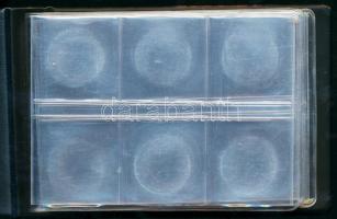 LINDNER kisméretű műbőr éremtartó album 7 betétlappal, minden lapon 6 érmének hely (4x4cm), jó állap...