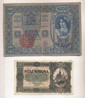 1902-1920. 1K-1000K tétel 10db kizárólag klf bankjeggyel T:vegyes