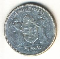 1930. 5P Ag "Horthy-jobbra" T:3