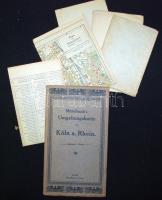 cca 1900-1930 Németország és Ausztria régi térképek (Düsseldorf, Bécs, Köln) / Lot of German and Austrian maps