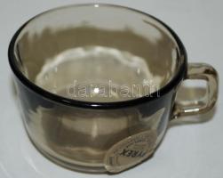 Hat darab modern üveg mokkás csésze és csészealj, hibátlanok