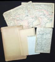 cca 1900-1930 Régi katonai és vasúti térképek (nagyrészt hibás) / Lot of pre ww i. military and railroad maps