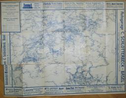 cca 1910 Európa közlekedési térképe (vasút, hajók) és néhány nagyobb város térképe. (Néháyn kisebb k...