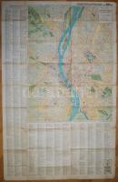 cca 1930 Budapest térkép utcajegyzékkel és kisszakaszhatárokkal 60x95 cm