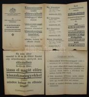 1932 BSZKRT Budapestt kisszakaszrendszer útvonalbeosztási és utazási rendje térkép (szakadt) 37x40 c...