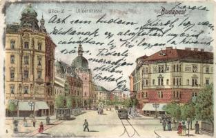 Budapest 1899-1930 - 4 db képeslap, közte 2 litho