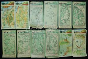 20 db HÉV térképes számolócédula, vegyes minőség