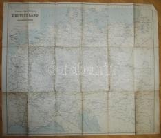 cca 1910 Európa vasúti térképe  Railroad map of Europe / 80x70 cm