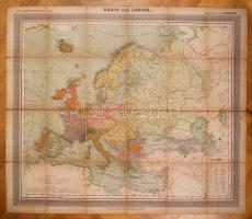cca 1908 Európa vászontérképe / Map of Europe on canvas 66x76 cm