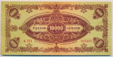 1945. 10.000P lemezhiba a bélyeg "B" betűjénél T:III