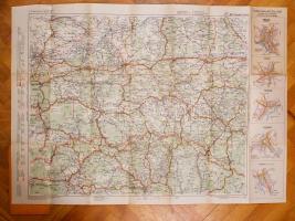cca 1930 Tarnów-Presov (Eperjes) autóstérkép, Freytag und Berndt's (46), borítóval /  Tarnów-Presov motoring map, 80x80cm