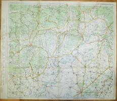 cca 1930 Kassa-Debrecen autóstérkép, Freytag und Berndt's (49), borítóval / 
Kosice-Debrecen mo...