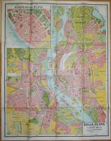 1929 Riga térképe utcajegyzékkel, borítóban /  Map of Riga with street list, in cover 58x45cm