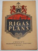 1929 Riga térképe utcajegyzékkel, borítóban / 
Map of Riga with street list, in cover 58x45cm