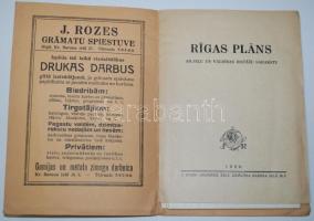 1929 Riga térképe utcajegyzékkel, borítóban / 
Map of Riga with street list, in cover 58x45cm
