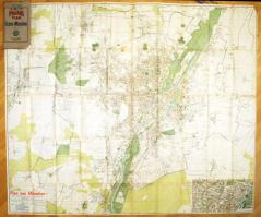 cca 1920 Pharus: München térképe utcajegyzékkel, melléklettel a Nymphenburgi kastélyról és környékér...