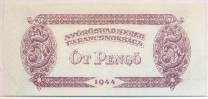 1944. 5P " A Vöröshadsereg Parancsnoksága" hosszabbra vágott példány (142mm) T:III