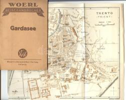 cca 1930 Woerl Reisehandbücher: Gardasee. Útikalauz a Garda-tóról és környékéről térképmellékletekkel, fotókkal illusztrálva /  Tourist guide with maps
