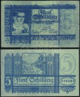Ausztria 1927. 5Sch korabeli fakszimile világosabb színváltozat, segédpéldánnyal T:III
Austria 1927....