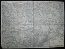 cca 1900 Lőcse és környéke színes katonai vászontérkép /  Military map mounted on linen 38x58cm