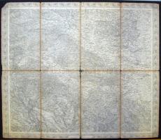 cca 1880 Szlavónia katonai vászontérkép / 
Military map of Slavonia, mounted on linen 49x57cm