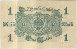 Német Birodalom 1914. 1M zöld helyett fehér papír T:III German Empire 1914. 1 Mark (white paper) T:F