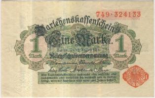 Német Birodalom 1914. 1M zöld helyett fehér papír T:III
German Empire 1914. 1 Mark (white paper) T:F