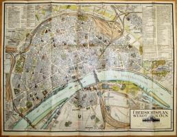 cca 1920 Köln térképe utcajegyzékkel /  Map of Cologne with a list of streets 57x74cm