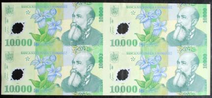 Románia 1999. 10.000L vágatlan négyes ívben T:I,I- Csak 2000db!! Tanúsítvánnyal!
Romania 1999. 10.00...