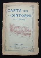 cca 1900 Firenze térképe utcajegyzékkel, borítóban / 
Map of Florence with a list of streets, in cov...