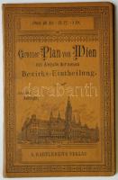 cca 1900 Bécs térképe, melléklettel a Ringről, borítóval, hiányos (!) / 
Map of Vienna and the Ring,...