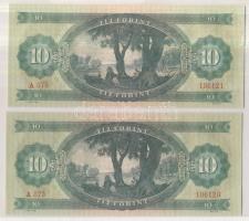 1962. 10Ft (2x) egymást követő sorszámmal! T:I