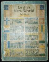 1920 Leslie's new world atlas. 144p. (megviselt borító) / Atlas with damaged cover