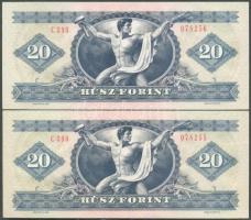1980. 20Ft (2x) T:I,I- (egyiken kék tintanyom)