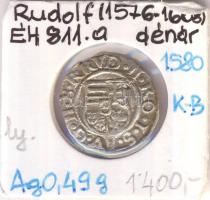 1580K-B Denár Ag "Rudolf" (0,49g) T:2/2- Ly. Huszár 1059., Unger II 811.a)