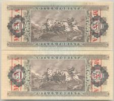 1969. 50Ft "MINTA" + 1980. 50Ft "MINTA" perforációval és felülnyomással! T:I