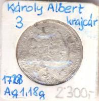 Német Államok/Bajorország 1728. 3Kr Ag "Károly Albert" T:3 Austria/Bavaria 1728. 3 Kreuzer Ag "Carl Albrecht" C:F