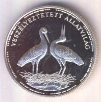 1992. 200Ft Ag "Veszélyeztetett állatvilág-gólya" T:PP