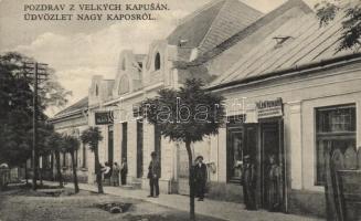 Nagykapos bank and the shop of Vilem Heimann