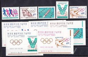 Tokyo Summer Olympics set + imperforated block-set, Nyári olimpia Tokió sor + vágott blokksor