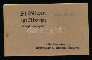 18 db régi, ausztriai városképes lap és egy 12 darabos képeslapos füzet Salzfammergutból