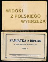 2 db régi, lengyel képeslapos füzet 10-10 db képeslappal