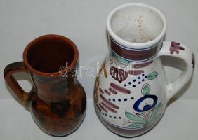 Két darab bokály, szarvas és madaras díszítéssel, m:23,19 cm