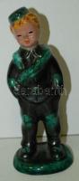 Kéményseprő fiú, kerámia, hibátlan, jelzés nélkül, m:14 cm